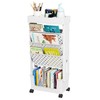 yeavs 5-Tier Mobile Bookshelf, Rolling Bookcase Book Storage Rack, Movable
