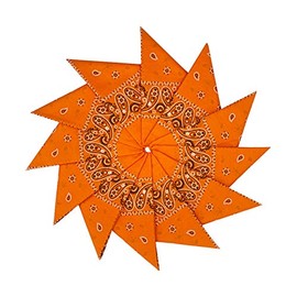 Junvena Cotton Bandanas 12 packs 22"X 22" Double Sides Printed Unisex Kerchief (Orange)
