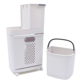 Laundry Basket on Wheels, 3 Section Detachable Laundry Hamper with Handle Dirty Clothes Hamper Clothes Storage Laundry Sorter