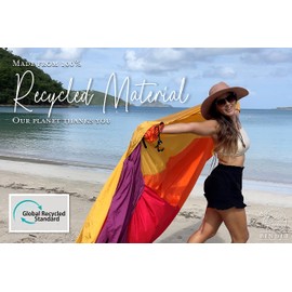 BINDLE Eco-Beach Blanket 84"x80" Large, Recycled Lightweight Material, Sand Free Water Resistant Sandproof, Oversized Portable Picnic Mat for Outdoors Camping Travel, Sunset Vibes