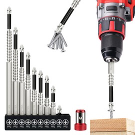 High-Magnetic Screwdriver Drill Bit Set, 9pcs Upgrade S2 Alloy Steel Bits, K5 Impact Resistant Non Slip Bit, Precision Magnetic Bits for DIY/Pro Use