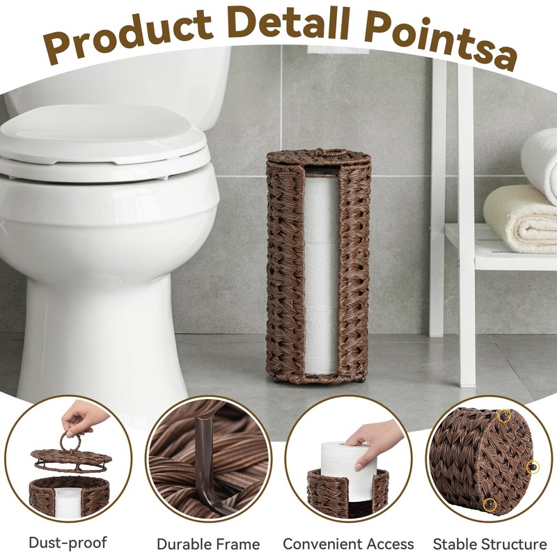 GRANNY SAYS Toilet Paper Storage Basket with Lid, Toilet Paper