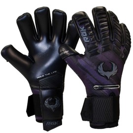 Renegade GK Eclipse Recon Professional Goalie Gloves with Pro Finger Spines Black| Black Soccer Goalkeeping Gloves (Size 8, Youth-Adult, Neg. Cut, Level 5)