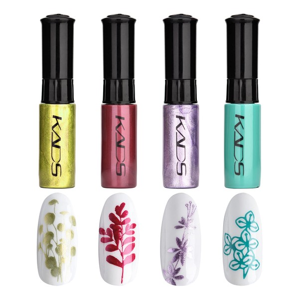 4 Colours Nail Polish Set Colourful Metallic Colour Glitter Stamping