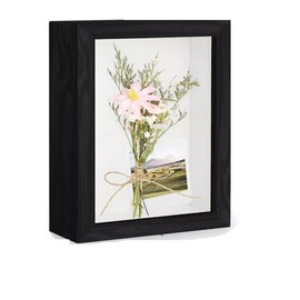 Poicbor Marco Shadow Box, Marco de Fotos de 8 x 10 x 1.96 Pulgadas Cristal Foto Caja Marco de Objetos, para Llenar de Memorabilia, Flores Secas y Especímenes, Regalo para Amigos de la Familia (Negro)