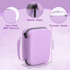 Children's Camera Bag, Digital Camera Bag for Gofunly, for YORKOO, for Operhoo and Other Mini Cameras, Instant Camera Case for Storing Cables, Printing Paper and Accessories, Boys and Girls, purple,