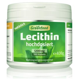 Lecithin, 1200 mg, 240 capsules, high dose, without artificial additives, no genetic engineering, soft gel capsules