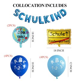 Bvoswny 3Pcs Welcome Back to School Party Decoration Balloons - Start of School Season, Aluminum Foil Balloons Set for Celebration