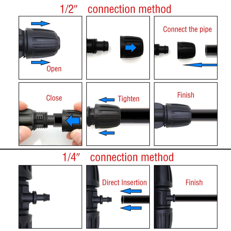 CTRICALVER 6 pcs Barbed Reducing 6-Way Connectors Drip Irrigation, 1/2