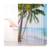Relaxdays Shower Curtain with Beach Motif, Polyester, Washable, Anti-Mould, Bathroom