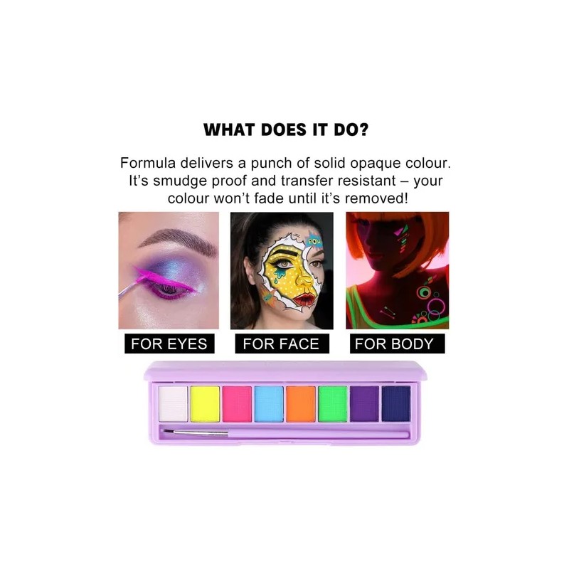 Pintura Corporal Soluble En Agua, Paleta De Delineador