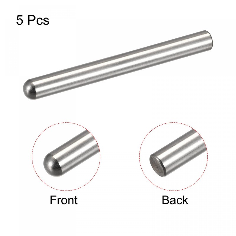 sourcing map 8x80mm Dowel Pins, 5pcs 304 Stainless Steel Round