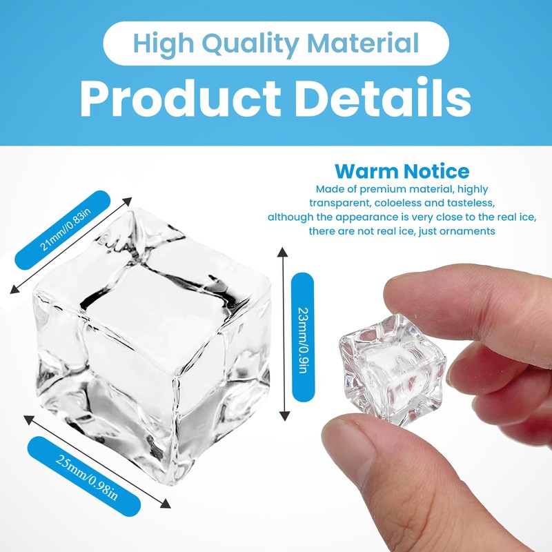 FEIQIAO Transparent Artificial Ice Cubes Plastic Ice Stone Diamond Crystals