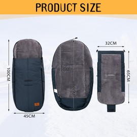 Warm Bunting Bag Universal, Waterproof Windproof Winter Fleece Lined for Toddler Anti-Slip Stroller Sleeping Bag Adjustable Hood with Drawstring Zipper & Button Blanket Footmuff for Boy & Girl (Blue)