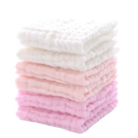Mukin Baby Washcloths and Burp Cloths, Soft Absorbent Towels for Newborns, 6 Pack