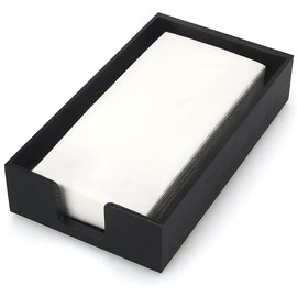 Tihau Acrylic Guest Towel Napkin Holder, Black Bathroom Paper Hand Towels Storage Tray, Disposable Paper Towel Holder for Bathroom, Kitchen, Parties, Weddings, and Various Events