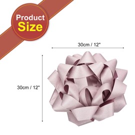 MECCANIXITY 12 Inch Large Gift Bow Glitter Self Adhesive Christmas Bows Pink for Gift Wrapping, Present Baskets, Party Decoration, Holiday, Wedding