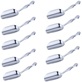 Goeielewe 10 Pcs Mini Candy Scoops Stainless Steel Tea Coffee Ice Shovel Teaspoon Small Shovel for Tea, Coffee, Candy, Ice Cream, Dessert, Sugar, Kitchen Or Buffet