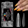 EBANKU 120pcs Clear Dual Nail System Shape Acrylic Stiletto Nail