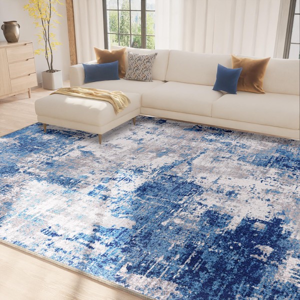 RELEANY Washable Area Rugs 9'x12' Non-Slip Modern Abstract Soft for