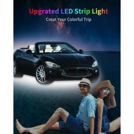 DUOFU365 12V Car LED Strip Light,24inch Car Interior Light Strip IP68 Waterproof Cuttable for Car Motorcycles Boat Golf Cart Truck Cargo Home Decoration with Strong Nano Tape,(4PCS)