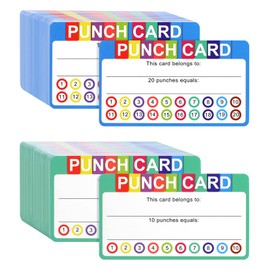 Punch Cards for Classroom, 240 Pack Kids Behavior Reward Punch Cards, Incentive Punch Card for kids, Business, Students, Teachers, 2 Styles