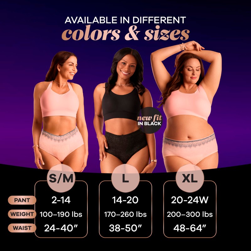 Always Discreet Boutique Incontinence and Postpartum Underwear for Women, Maximum