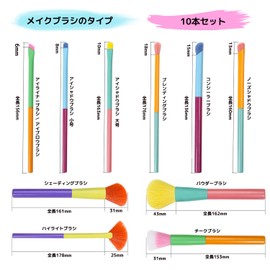 Derpilo Macaron Makeup Brush, Set of 10, High Quality Taklon, Large Bristles, Super Soft, Face Brush, Concealer Brush, Eye Shadow Brush, Cheek Brush, Makeup Brush Set, Stylish, Popular Makeup Brush,
