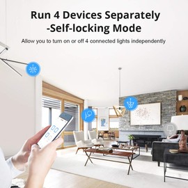 SONOFF 4CHPROR3 4-Gang Wi-Fi Smart Switch, Selbsthemmung,Verriegelung Und Inching-Modus,433MHz RF Remote Control,Ferngesteuertes Garagentor Und Rollläden, Funktioniert Mit Alexa, Google Home, IFTTT