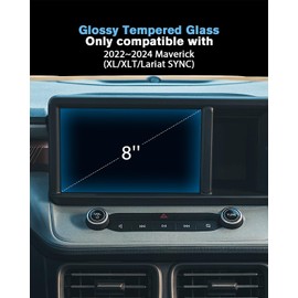 WEIPIN For 2022~2024 Maverick (XL/XLT/Lariat SYNC) Screen Protector 8 Inch Glossy Tempered Glass Touchscreen *1 Accessories 9H Hardness Glass - No More Scratch&Fingerprint