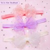 Yheahin Baby Girls Tulle Bow Elastic Headband Newborn Gauze Bow-knot