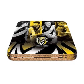 Richmond Tigers AFL Footy Set of 4 Player Coaster