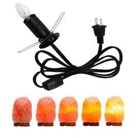 Himalayan Salt Lamp Cord with Gear Switch，Original Replacement Cord with Base Assembly with E12 Socket，Christmas Light Bulb,Himalayan Salt Lampsand with 6 Free Bulbs for Salt Lamp (1P)
