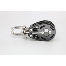 Blue Shark 2311-57 mm Fixed Double Aluminum Sailing Block - Max Line: 7/16” (12 mm), Safe Working Load (SWL): 1980 lbs (900kg), Breaking Load: 4180 lbs (1900 kg) (2-Pack)