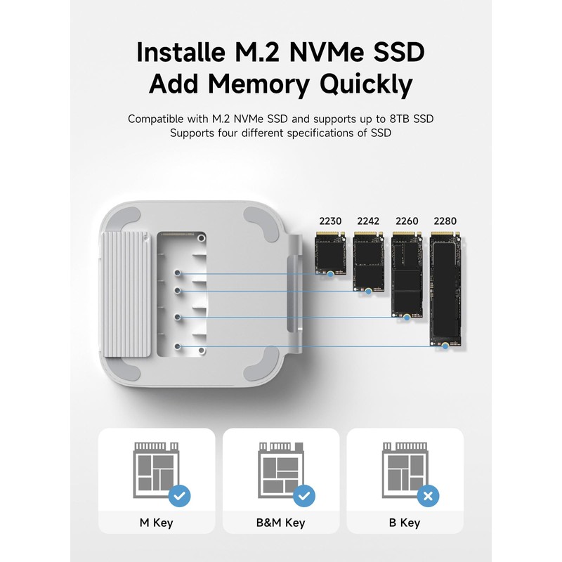 Hagibis Mac mini M4 Hub & Stand with SSD Enclosure,