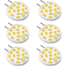 Unbranded 6X G8 Bi-Pin Base 120V 3000K Puck Light Bulbs For Under Counter Kitchen Lighting