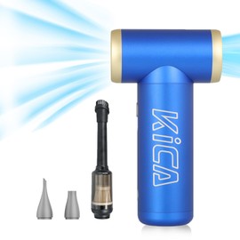 KiCA Jetfan 2.0 Electric Air Duster+Vacuum Accessory Combo for Computer/Keyboard/House Cleaning/Camera Lens/Camping/BBQ/Car/Barbershop,100000RPM,Two Nozzle/Long Battery,Air Can Substitute Tool-Red