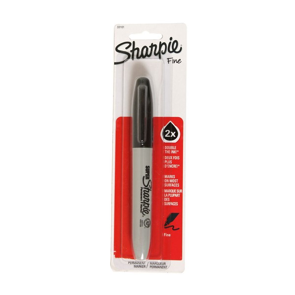 Sharpie FINE-TIP PERMANENT MARKER, 1PK BLACK With Double the Ink