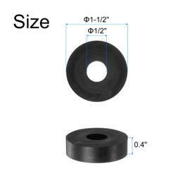 QUARKZMAN Pack of 4 Rubber Spacers 1-1/2 Inch AD 1/2 Inch ID 0.4 Inch Height Round Vibration Damper Rubber Bushing Eyelets Thick Rubber Washers for Home Car Accessories