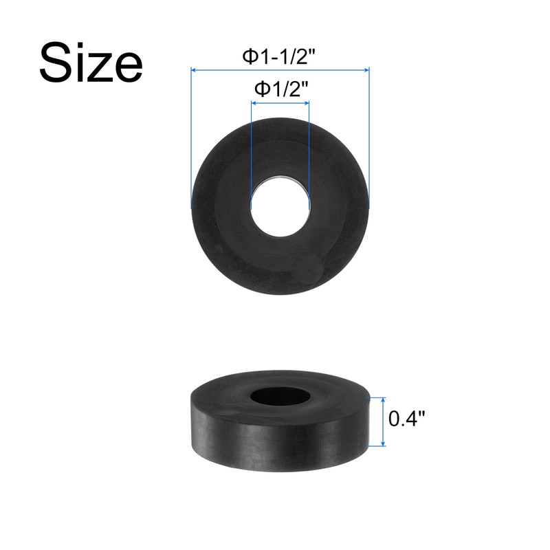QUARKZMAN Pack of 4 Rubber Spacers 1-1/2 Inch AD 1/2