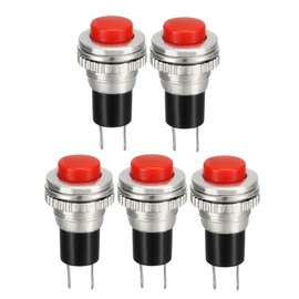 uxcell 10mm Mounting Red Momentary Push Button Switch SPST NO 5pcs