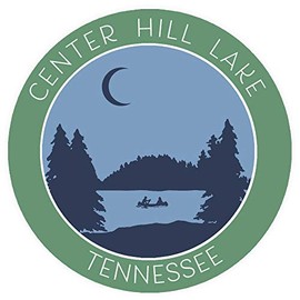 Center Hill Lake, Tennessee Crescent Moon Boat Vinyl Printed Die-Cut Decorative Auto Decal Sticker Appliques ~ Lake Life Adventure Series
