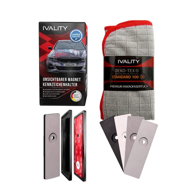 IVALITY® Magnetic Number Plate Holder Frameless for 1 Number Plate