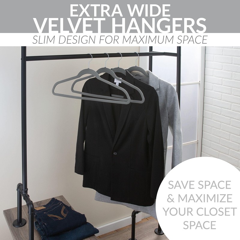 Simplify Extra Wide 21” Velvet Coat Hangers | 6 Pack