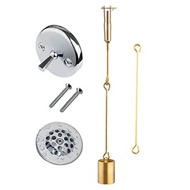 Tub Drain Linkage Assembly with Trip Lever and Strainer Done Cove, Fit for Trip Lever Bath Tub Waste and Overflow Drain by Artiwell
