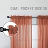 KOUFALL Burnt Orange Curtain Panels for Living Room Semi Sheer