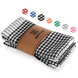 pamuq® Cotton Tea Towels - 100% | Set of 5 | 45 x 65 cm + Hanging Loop | Checked Vintage Look | Kitchen Tea Towels, Cotton Cleaning Cloths, Kitchen Towels