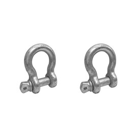 3/16" Screw Pin Anchor D Ring Rigging Bow Shackle Galvanized Steel Drop Forged Set 2 PC for Marine Boat WLL 665Lbs
