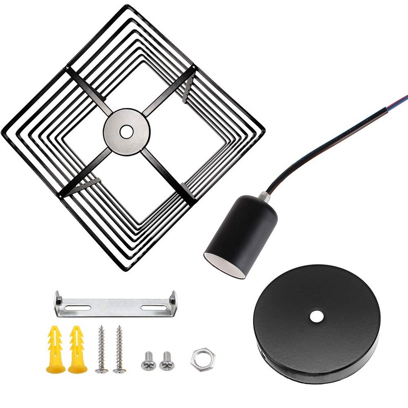 iDEGU Industrial Ceiling Light Cage Chandelier Metal Iron Light for