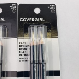CoverGirl 3 CoverGirl Easy Breezy Brow Fill + Define Eyebrow Pencils #500 BLACK 2ct ea New